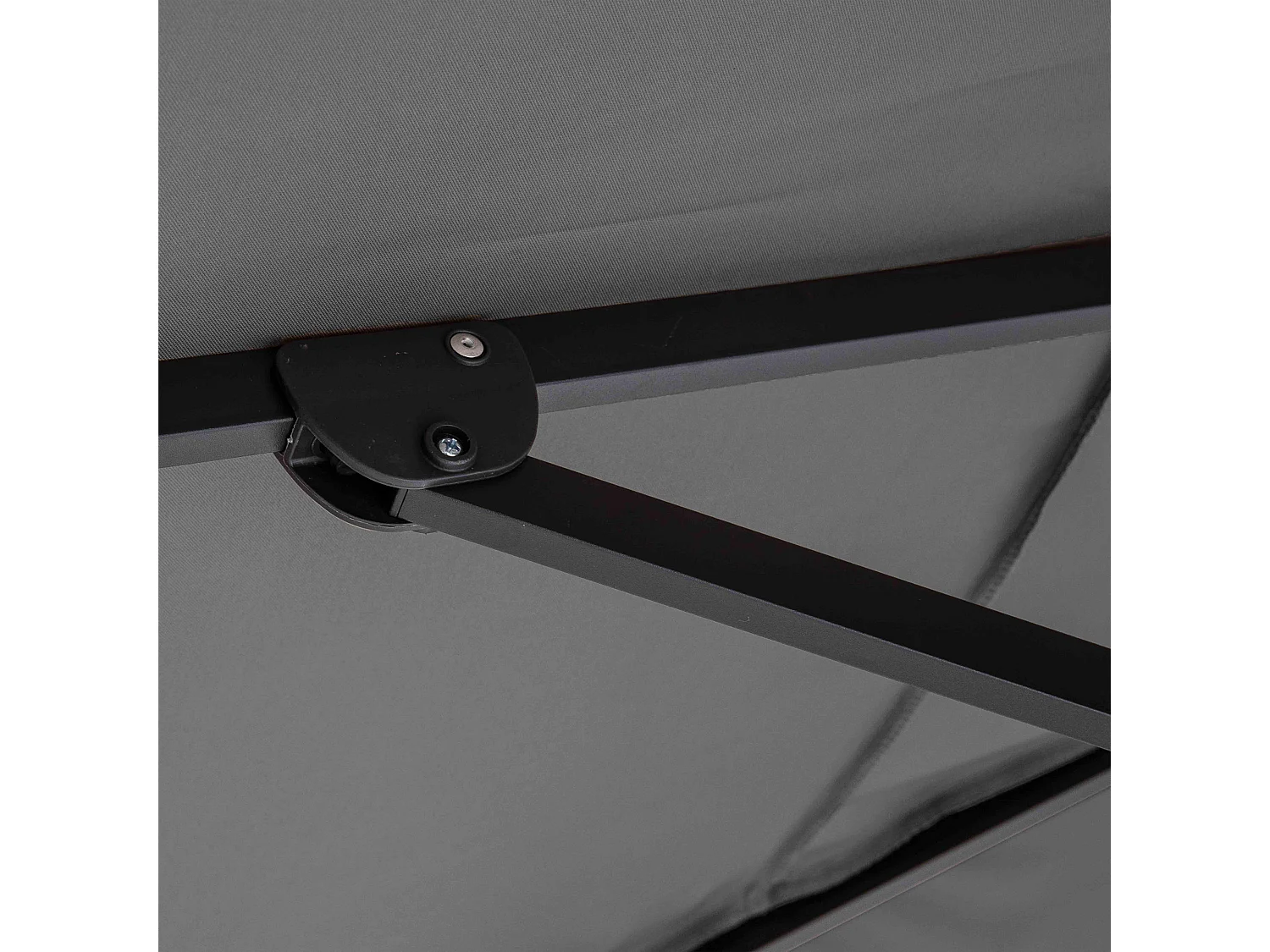 Parasol desplazado de 3x3m y 4 losas para llenar en aluminio gris