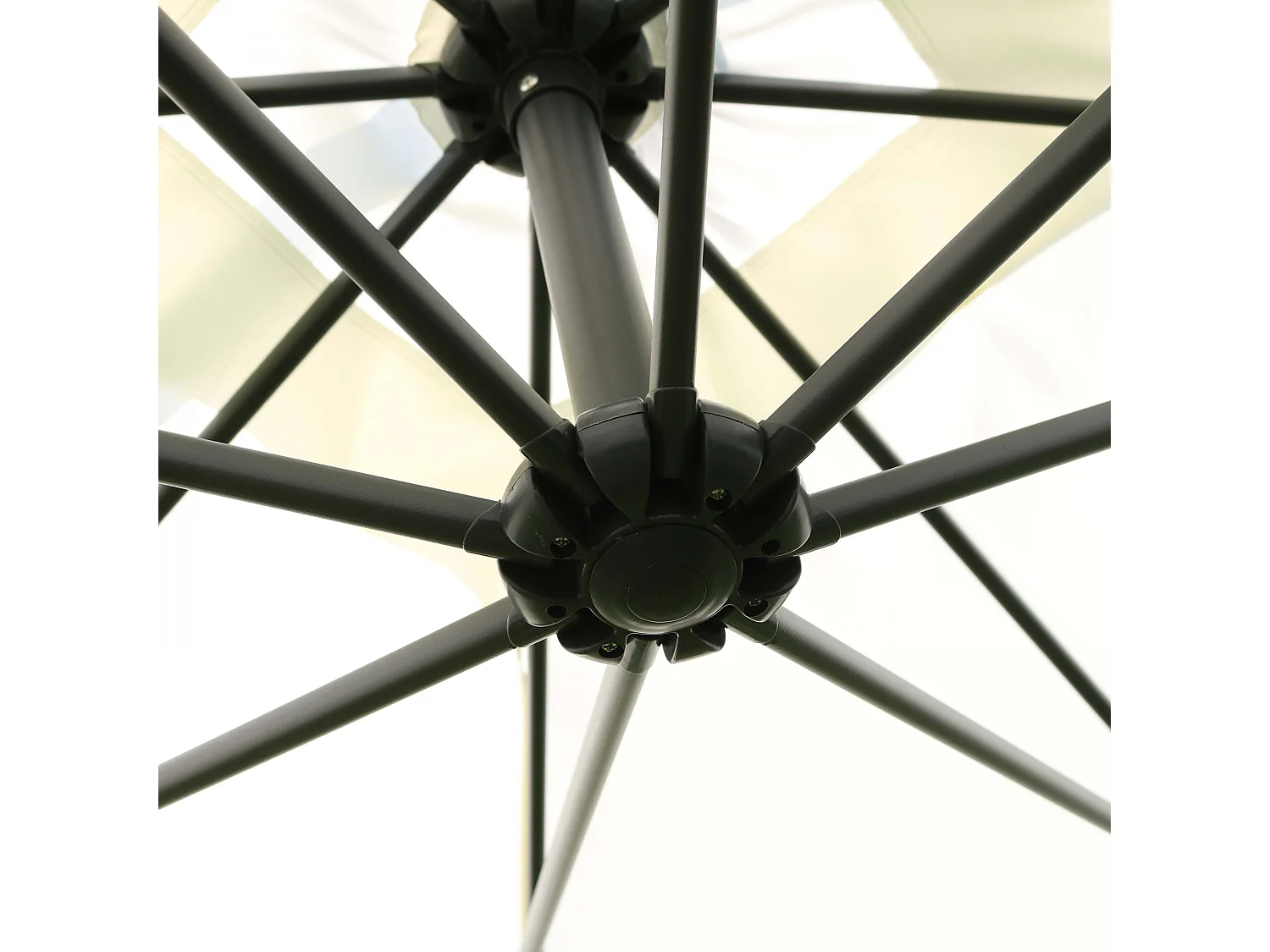 Parasol déporté 3x3m et 4 dalles à remplir acier blanc  - Genova