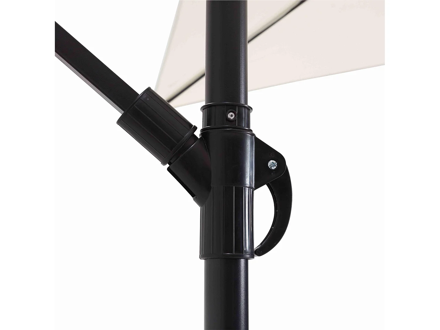 Parasol déporté 3x3m et 4 dalles à remplir acier blanc  - Genova