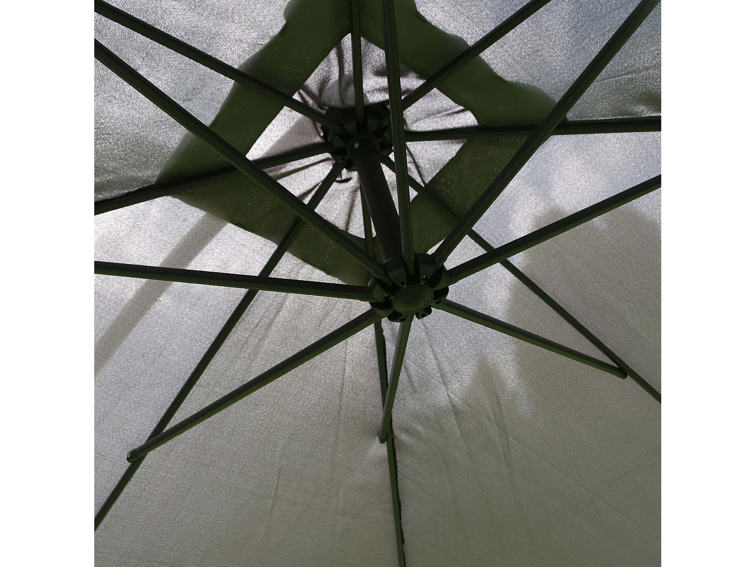 Parasol déporté 3x3m et 4 dalles à remplir acier gris - Genova