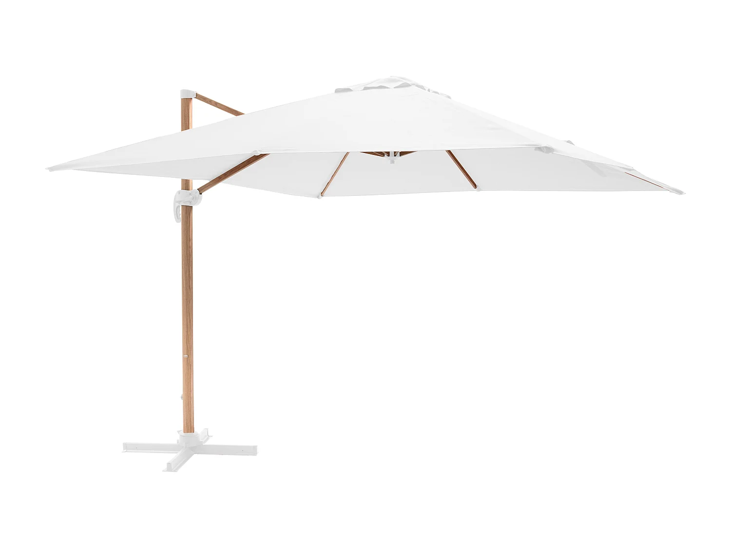 Parasol déporté carré 3x3m effet bois écru - Brescia