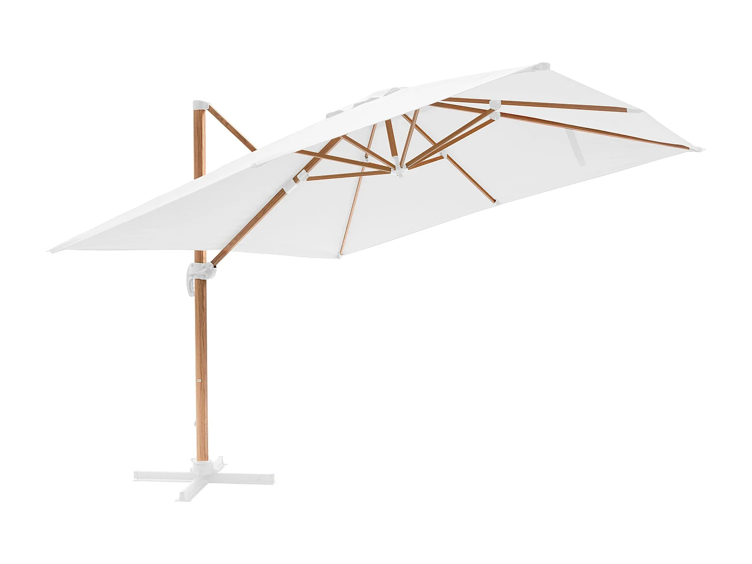 Parasol déporté carré 3x3m effet bois écru - Brescia