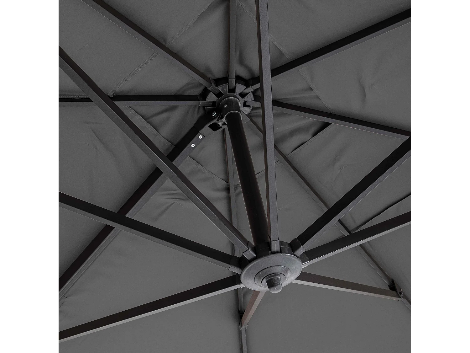 Verstelbare parasol van 2x3 m en 4 verzwaarde grijze aluminium