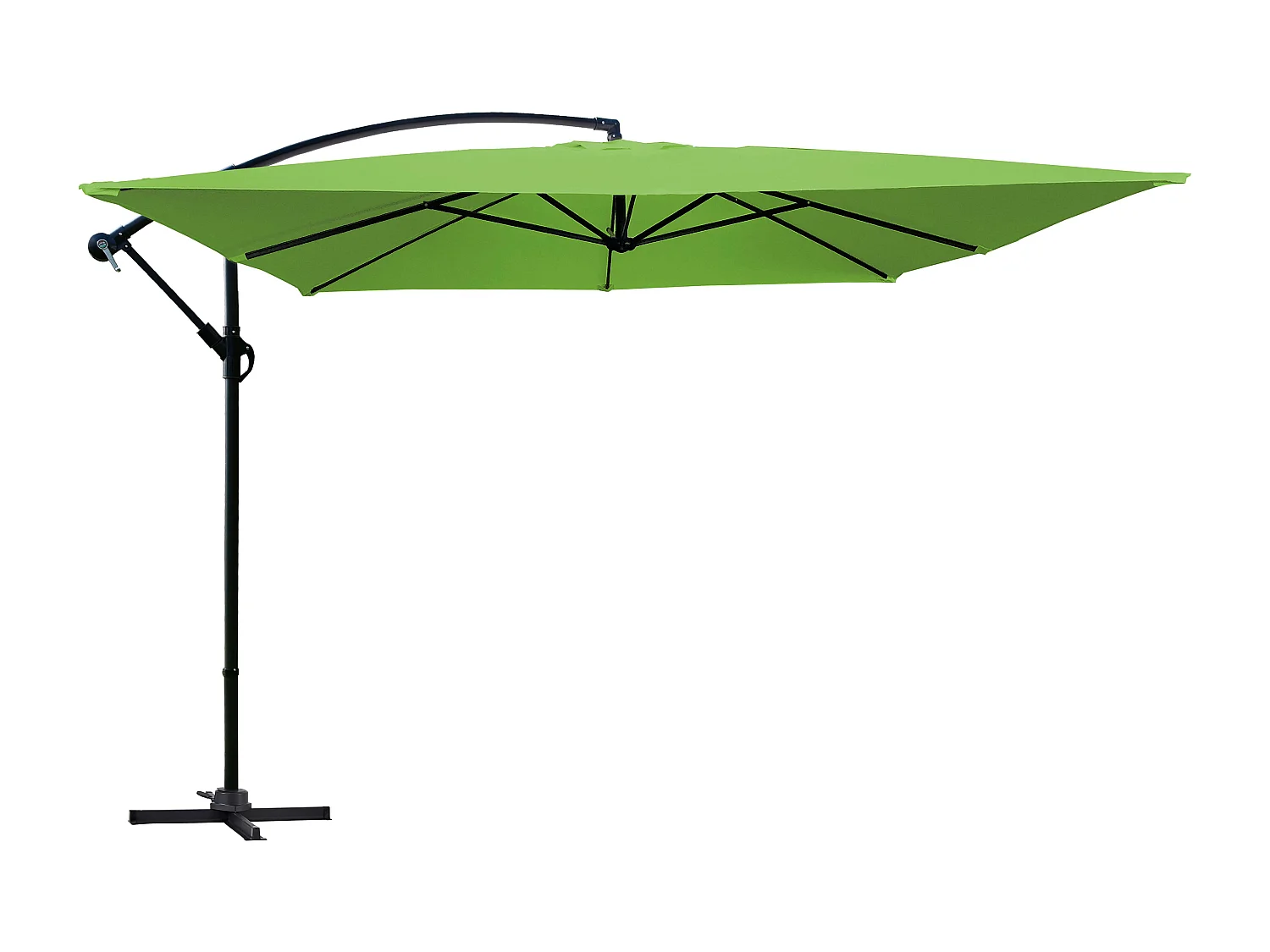 Parasol déporté 3x3m acier vert - Genova