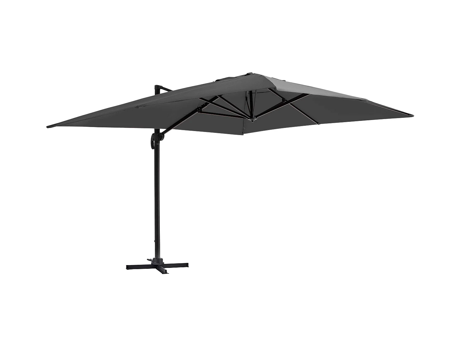Parasol déporté 3x4m en aluminium gris anthracite - Caserta