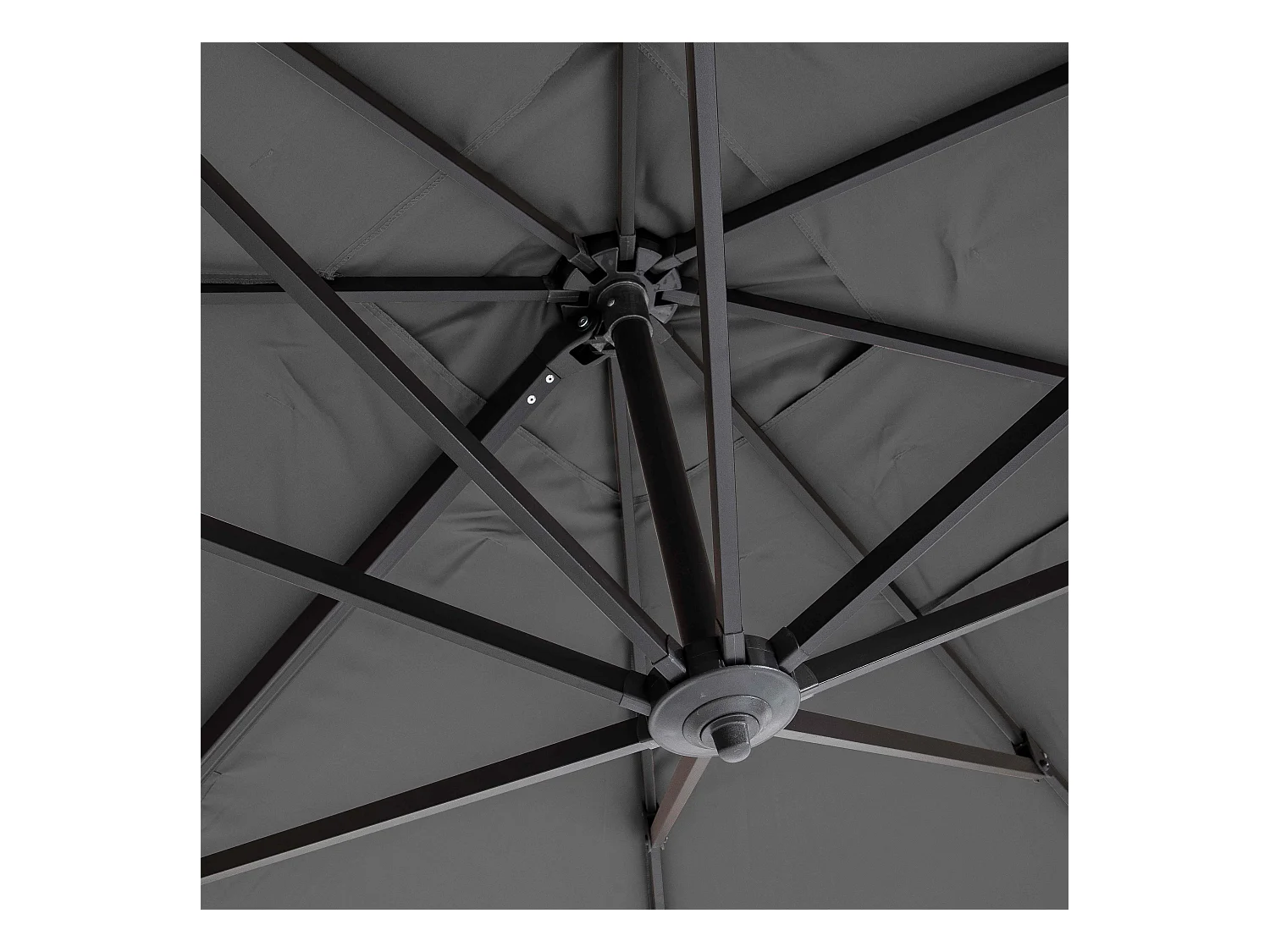 Verstelbare parasol van 3x4m in antracietgrijs aluminium