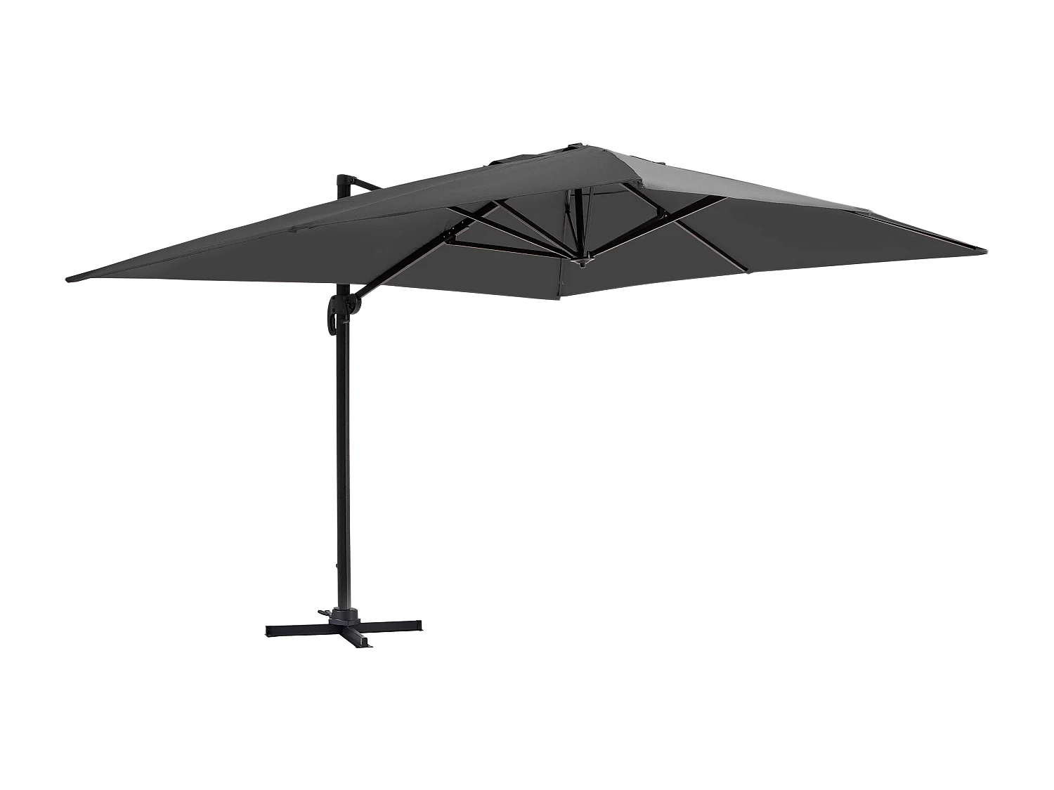 Parasol déporté 3x4m en aluminium gris anthracite - Caserta