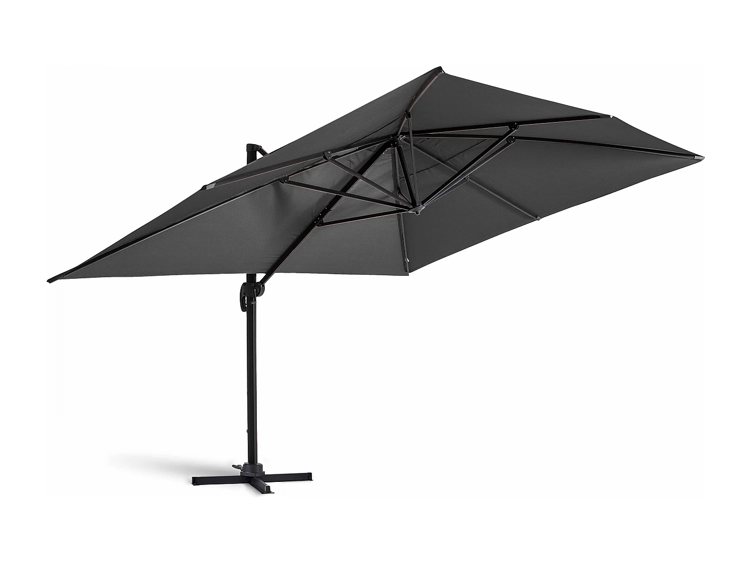 Parasol déporté 3x4m en aluminium gris anthracite - Caserta