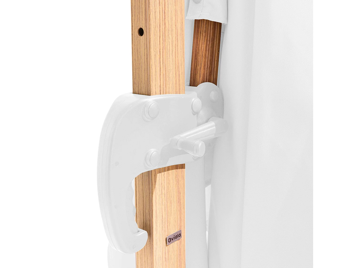 Verstelbare parasol van 3x3m en 4 vullende tegels met wit houteffect