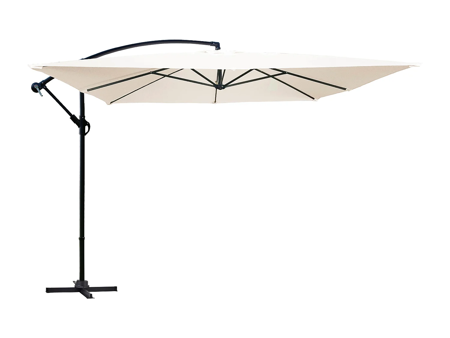 Parasol déporté  3x3m acier écru - Genova