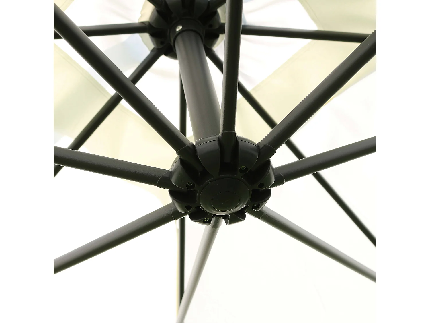 Parasol déporté  3x3m acier écru - Genova