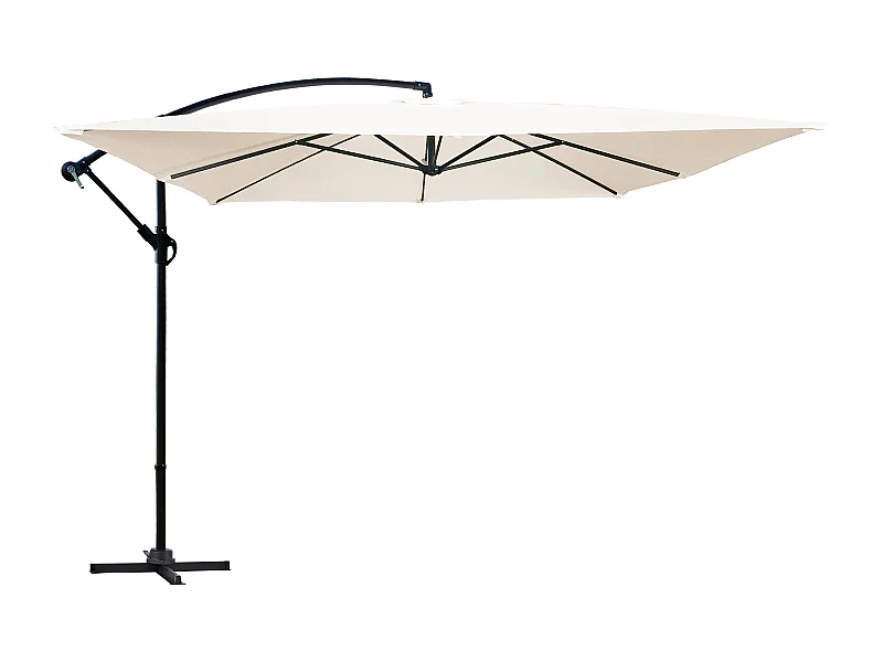 Parasol déporté  3x3m acier écru - Genova