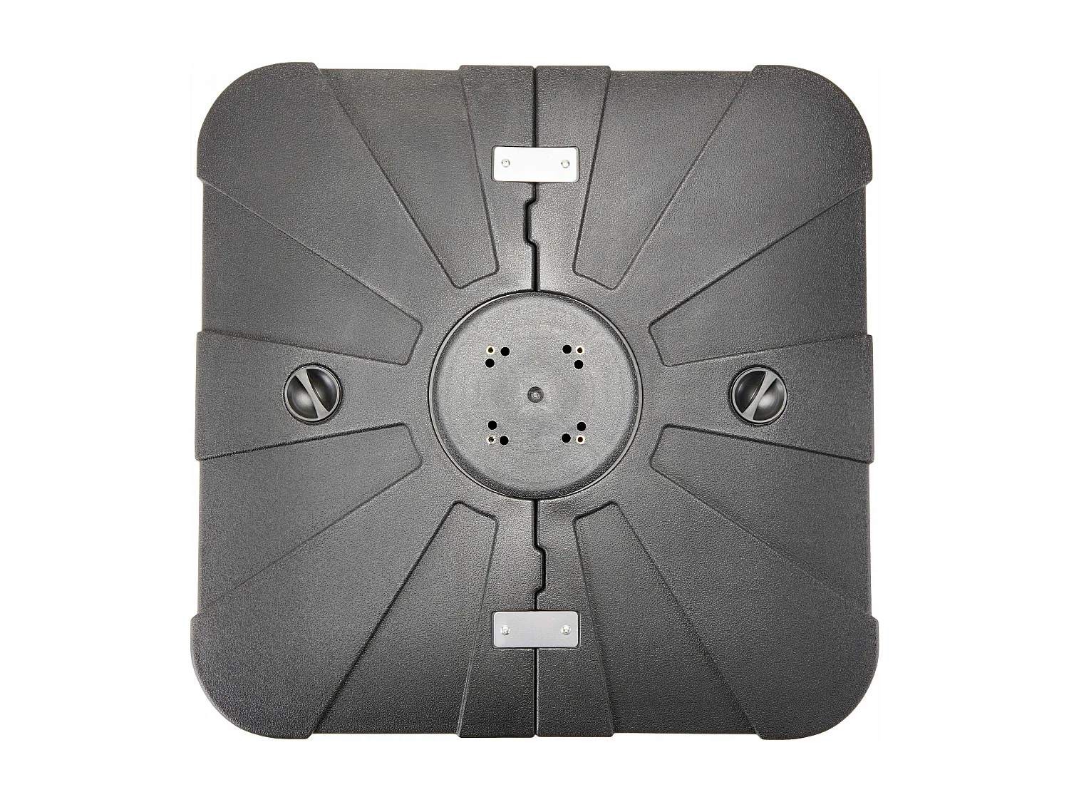 Parasol déporté 2x3 m et dalle à lester sur roues aluminium gris - Amalya