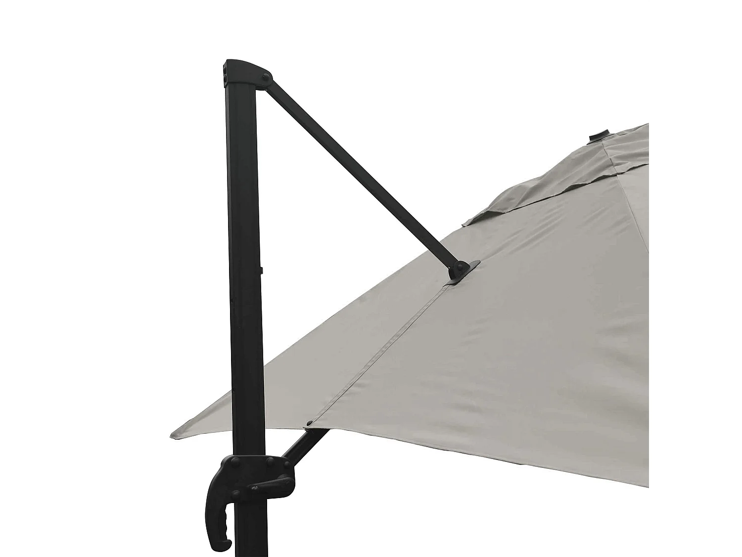 Parasol déporté rotatif 3x3m et 4 dalles à remplir aluminium taupe - Malaga