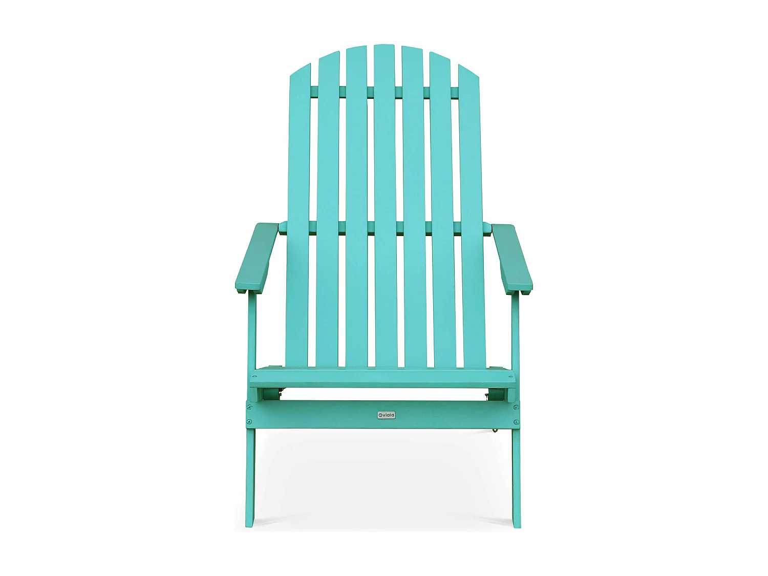 Lot de 2 fauteuils pliant en bois d'eucalyptus turquoise