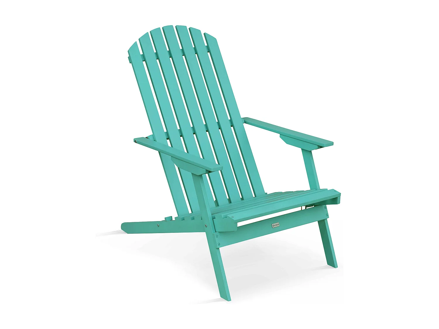 Opklapbare relaxfauteuil van turquoise eucalyptus hout