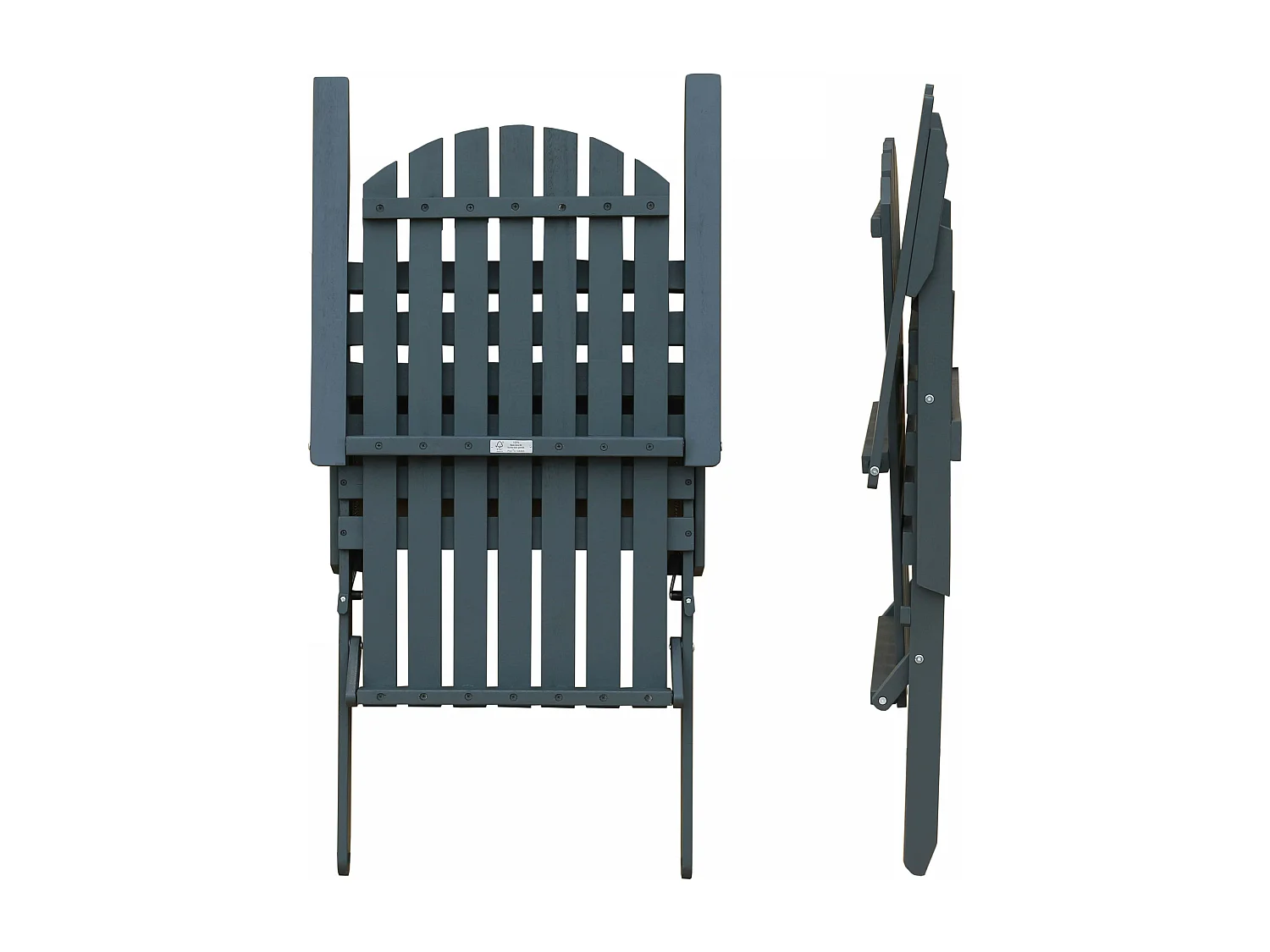 Fauteuil relax pliant en bois d'eucalyptus gris