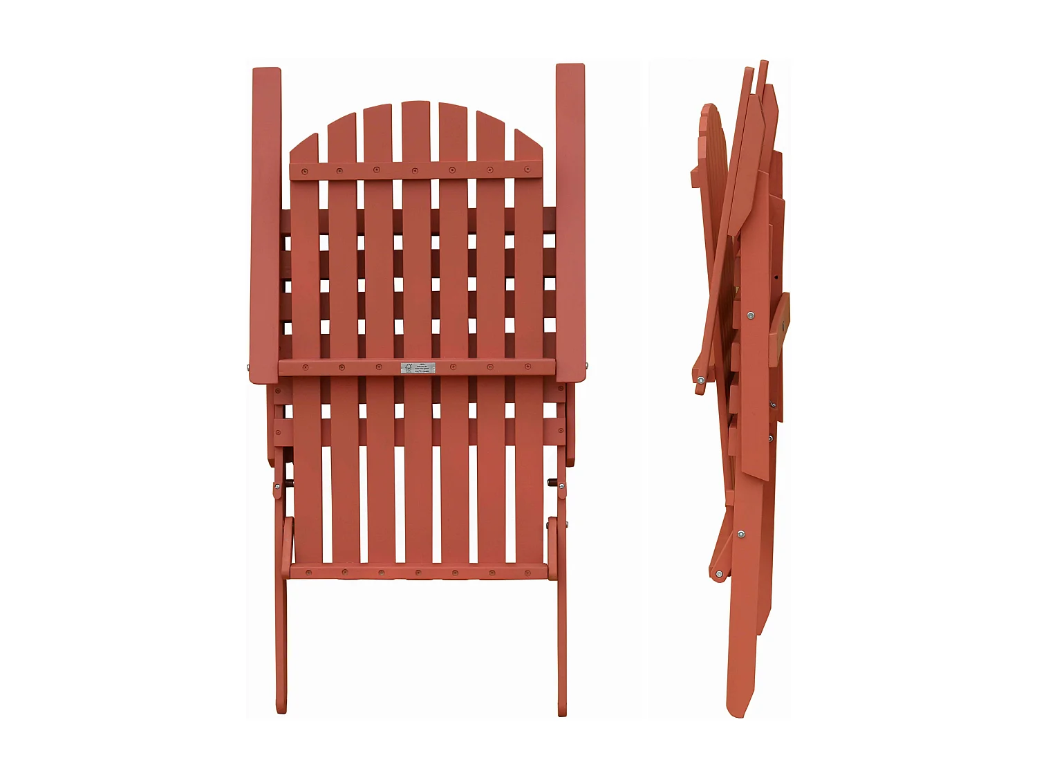 Lot de 2 fauteuils pliant en bois d'eucalyptus terracotta