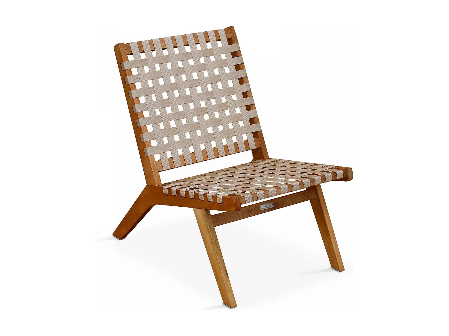 Lot de 2 fauteuils relax en bois d'eucalyptus taupe