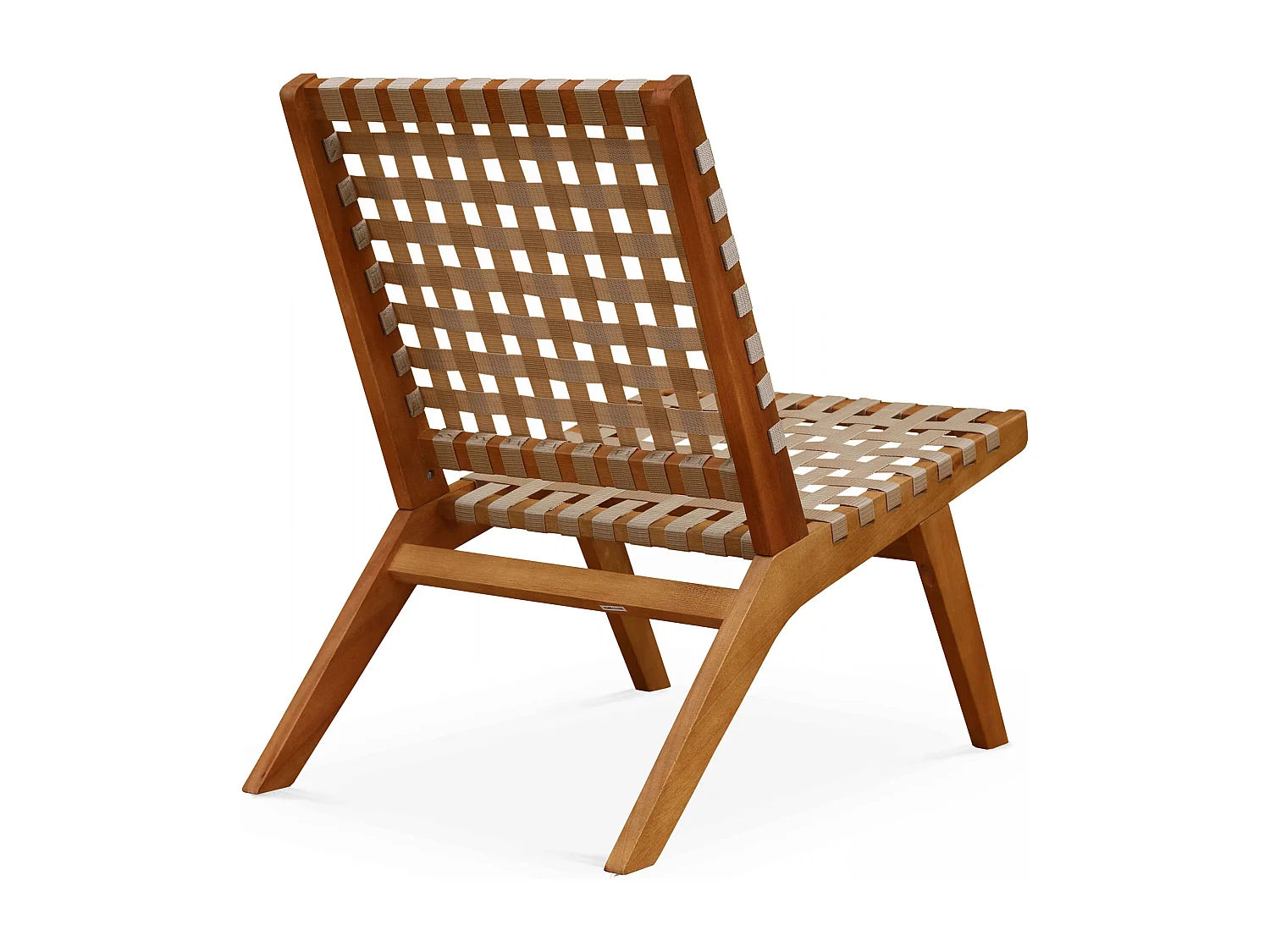 Lot de 2 fauteuils relax en bois d'eucalyptus taupe