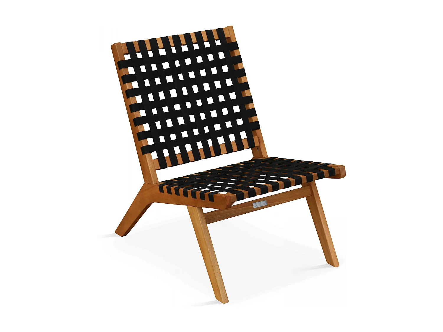 Lot de 2 fauteuils relax en bois d'eucalyptus noir