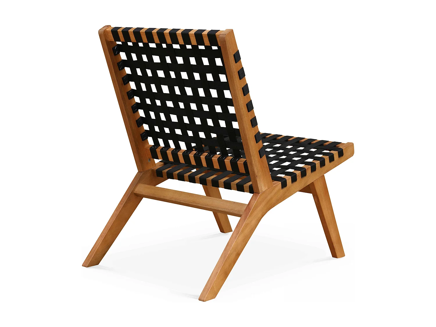 Lot de 2 fauteuils relax en bois d'eucalyptus noir