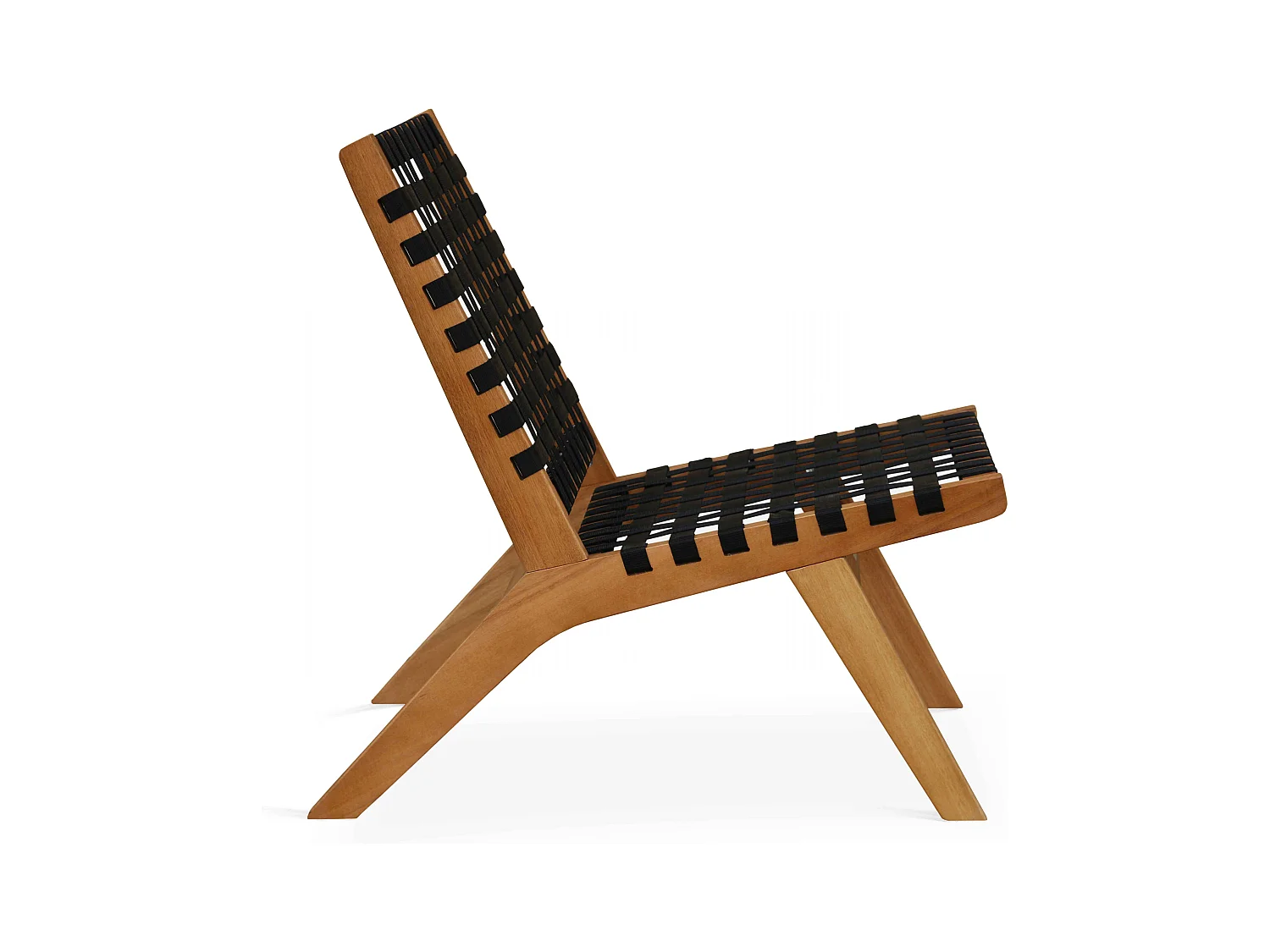 Lot de 2 fauteuils relax en bois d'eucalyptus noir