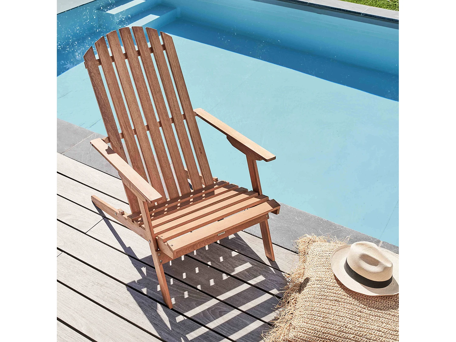 Fauteuil relax pliant en bois d'eucalyptus bois