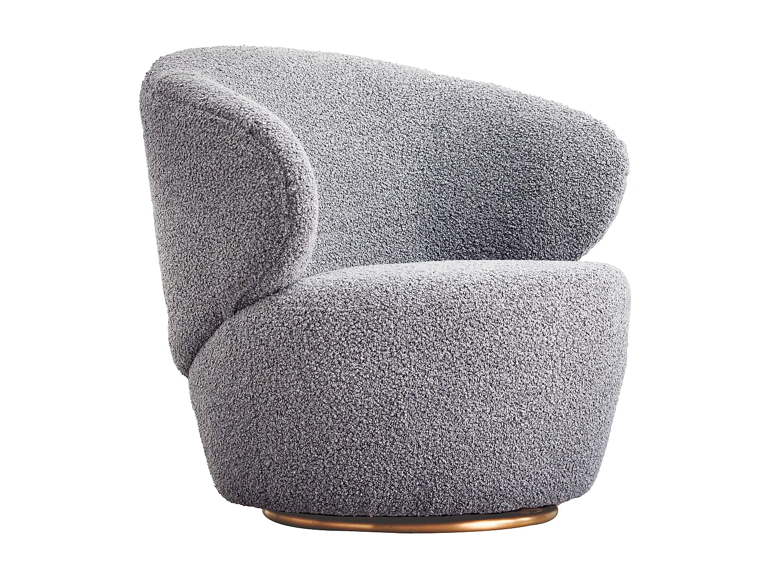 Fauteuil cosy en bouclette gris