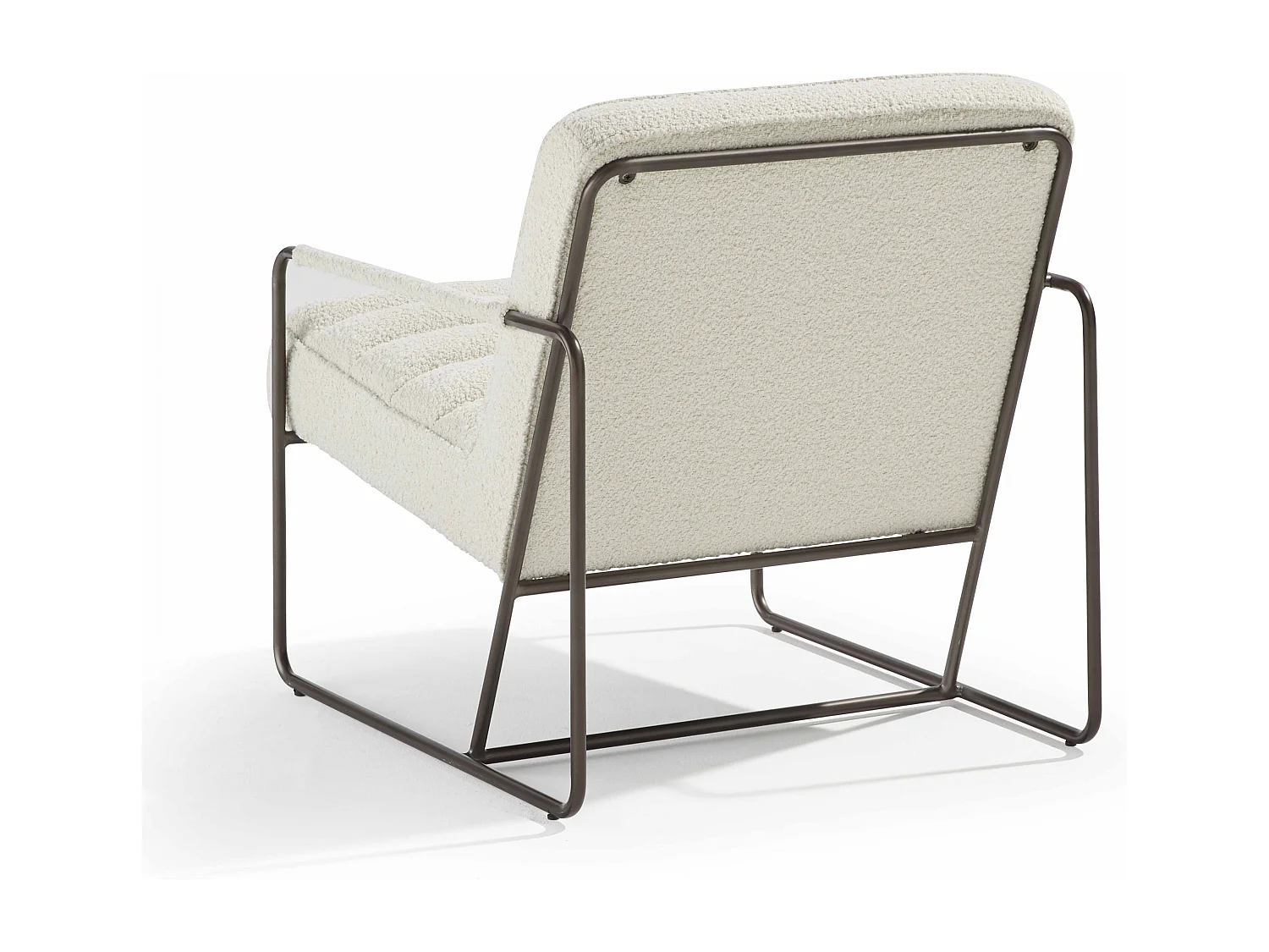 Fauteuil en tissu bouclette ivoire
