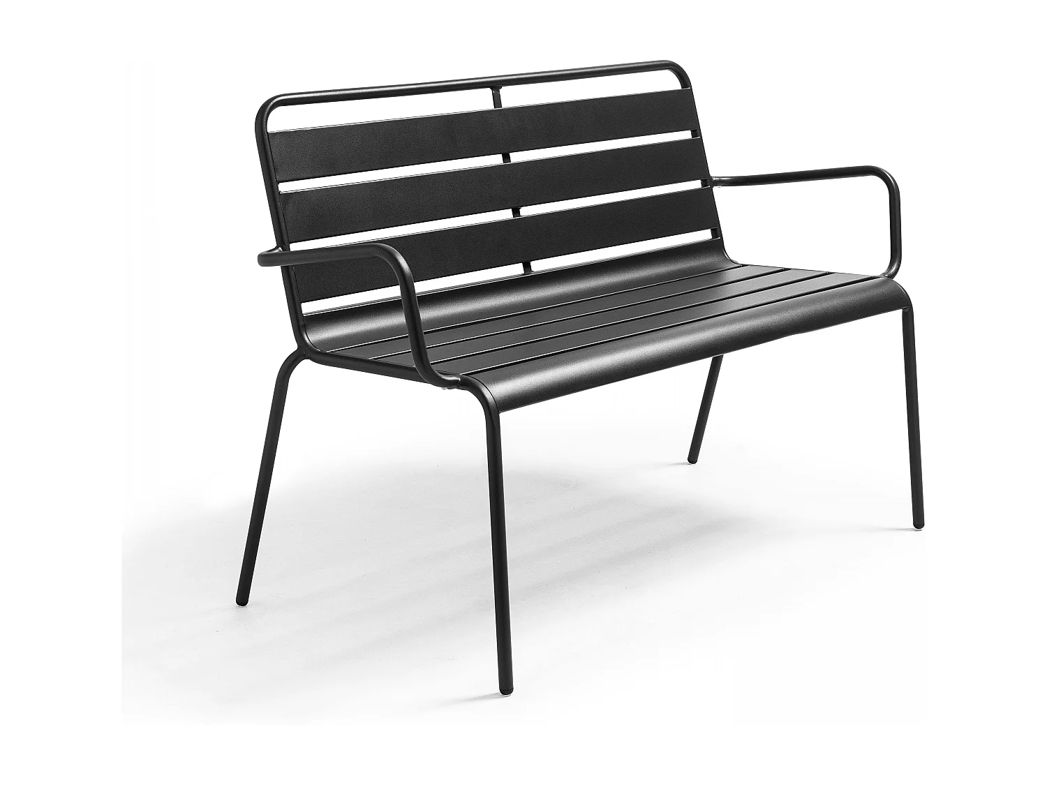 Banc de jardin en métal anthracite - Palavas