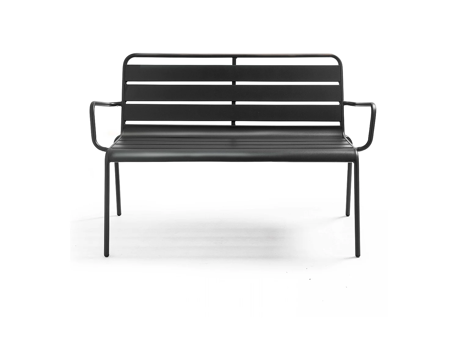 Banc de jardin en métal anthracite - Palavas