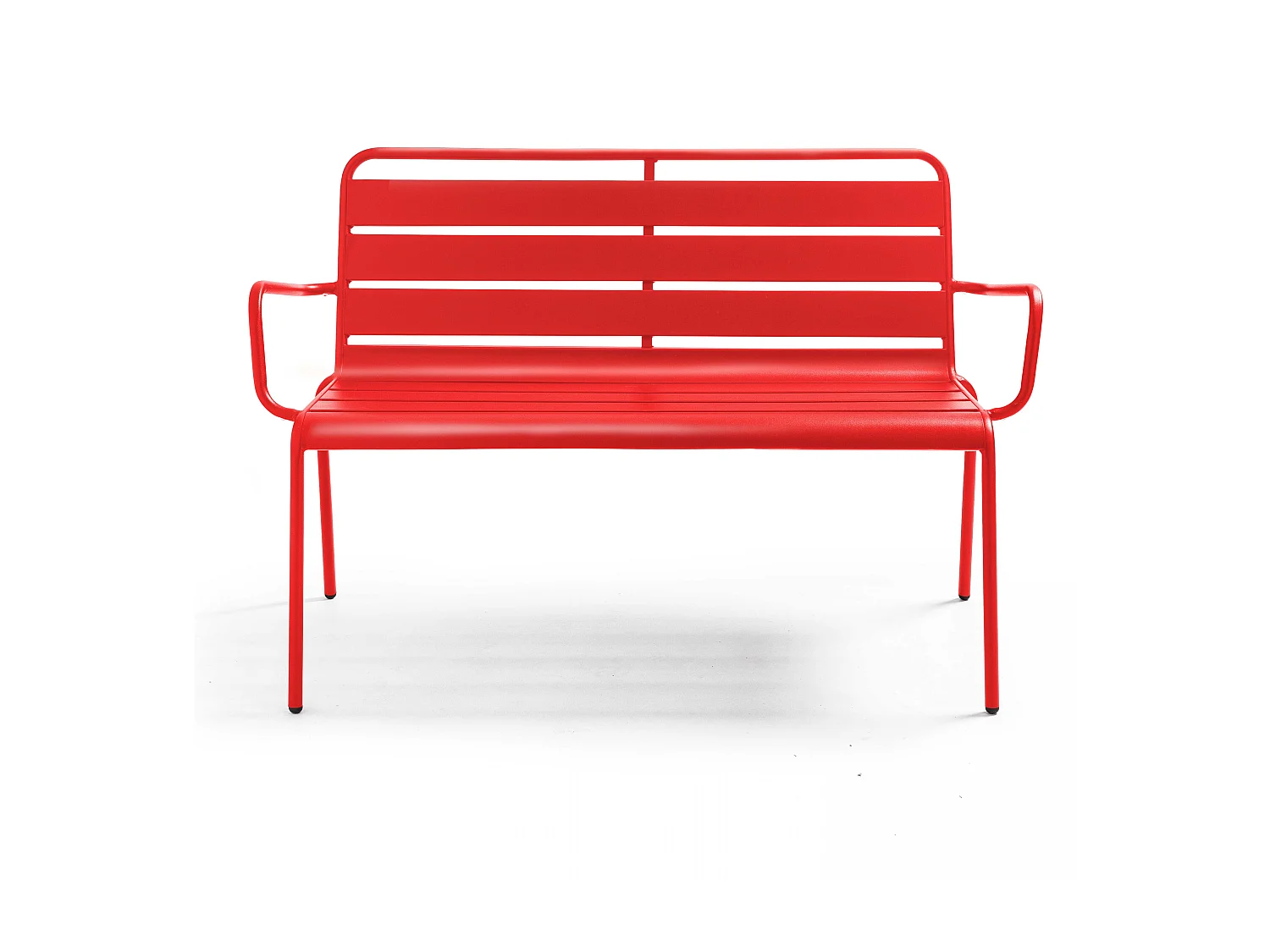 Banc de jardin en métal rouge - Palavas
