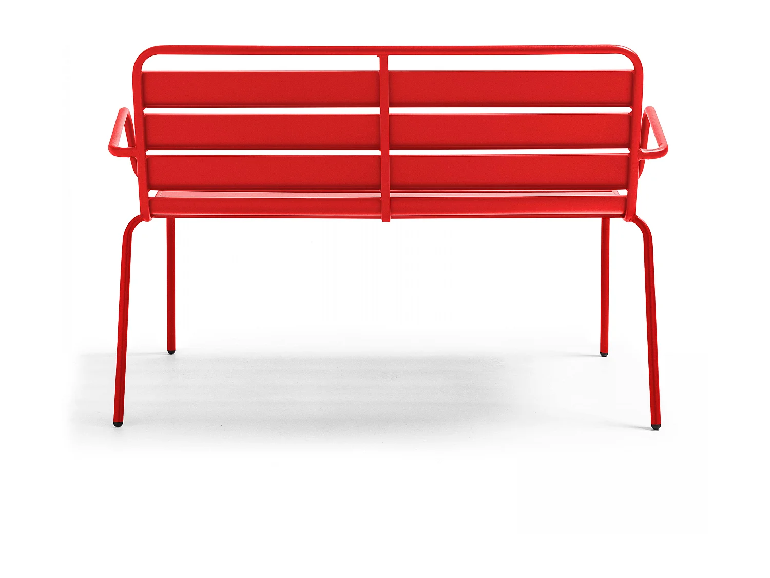 Banc de jardin en métal rouge - Palavas