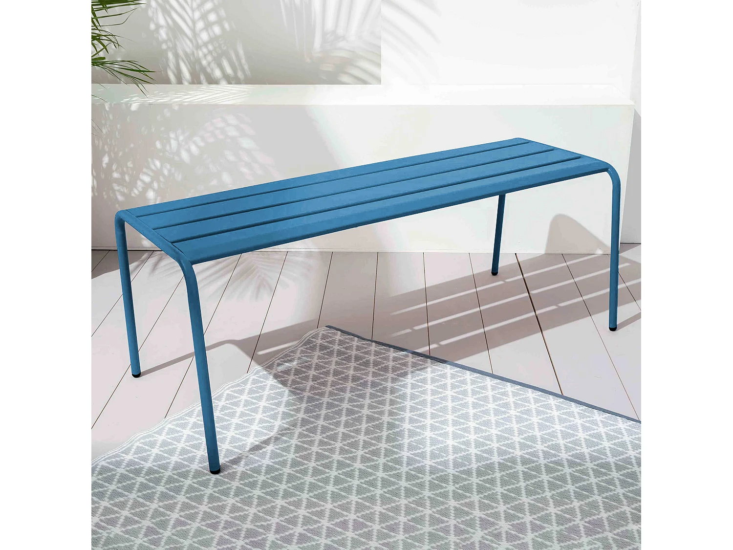 Blauwe Pacific stalen tuinbank