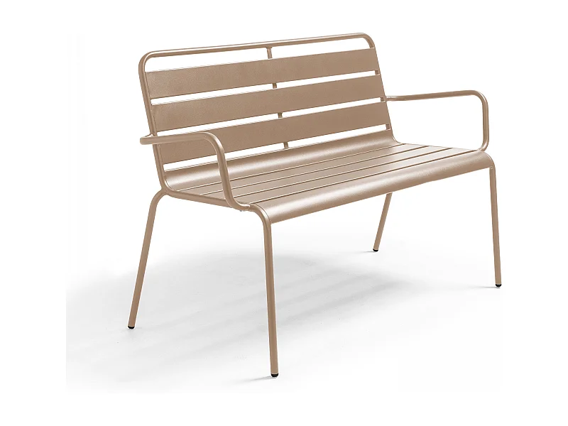 Banc de jardin en métal taupe - Palavas