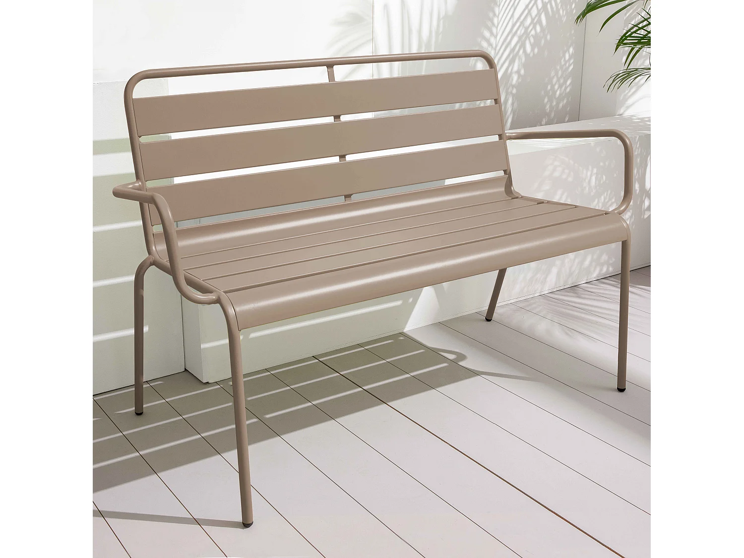 Banc de jardin en métal taupe - Palavas