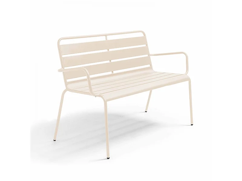 Banc de jardin en métal ivoire - Palavas