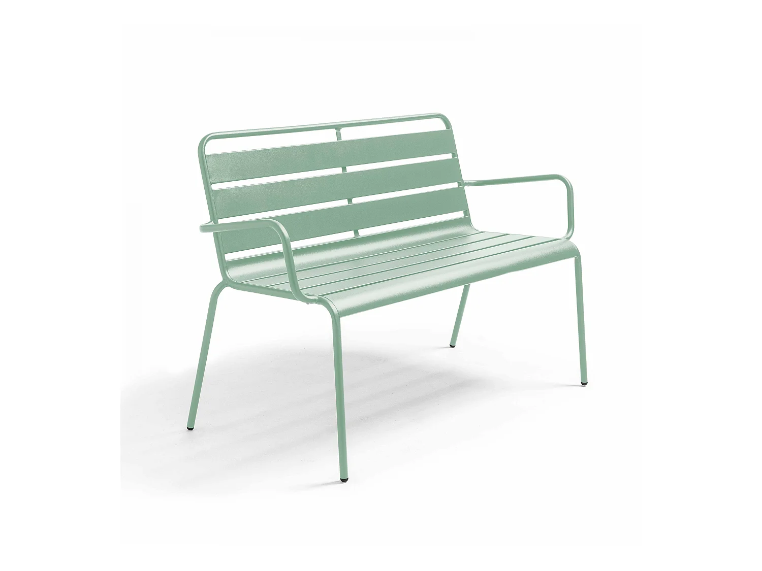 Banc de jardin en métal vert sauge - Palavas
