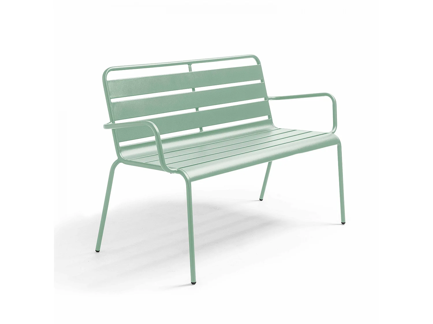 Banc de jardin en métal vert sauge - Palavas