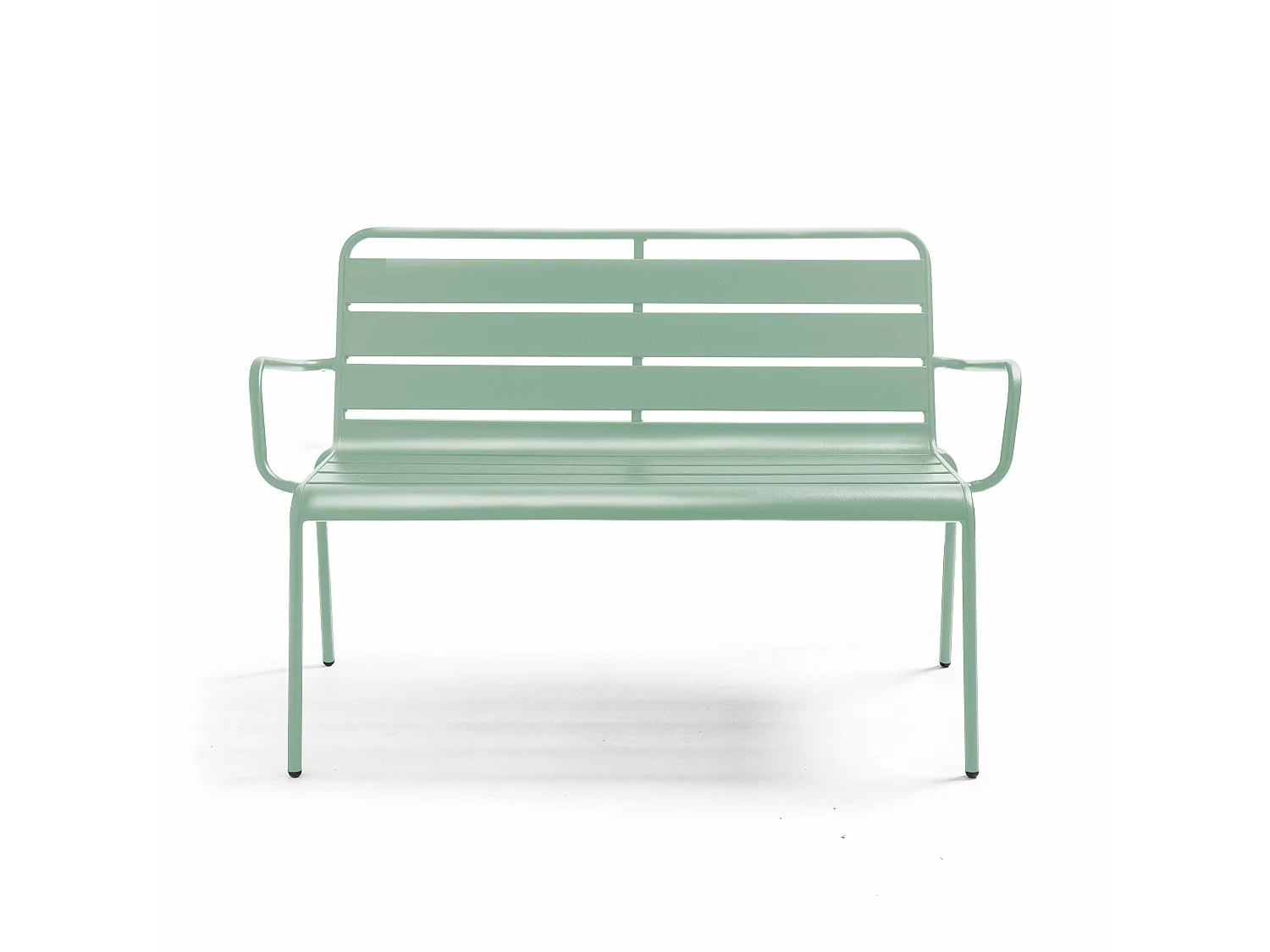 Banc de jardin en métal vert sauge - Palavas