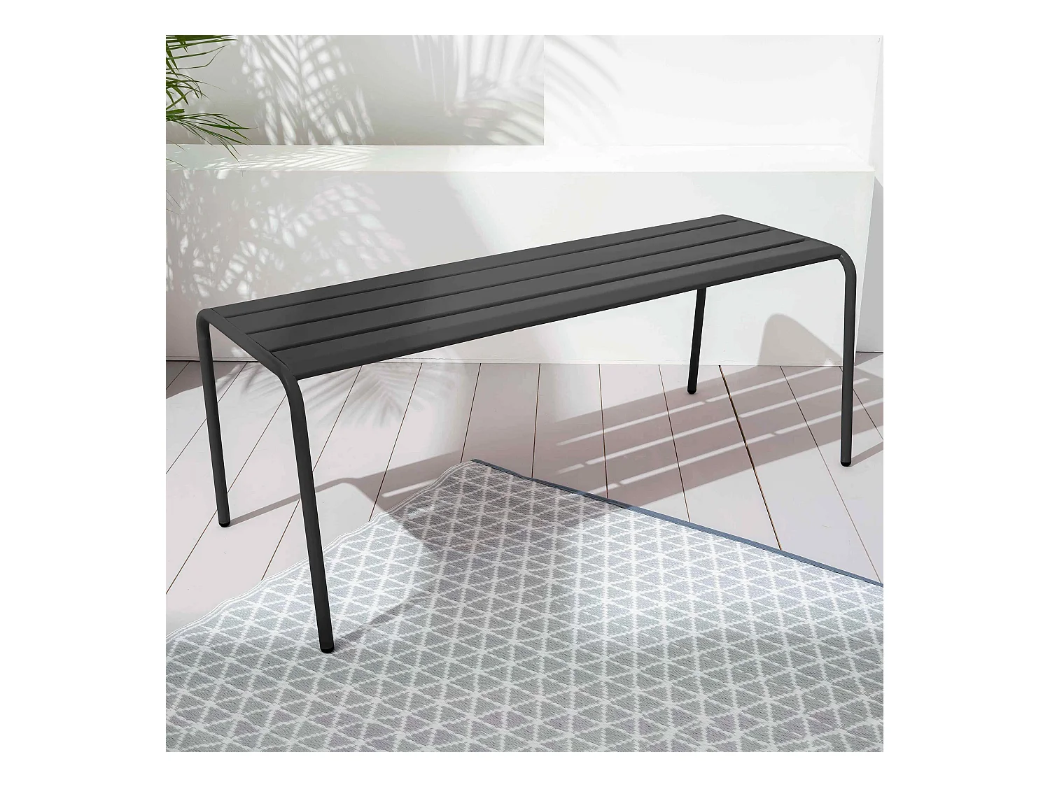 Antraciet stalen tuinbank