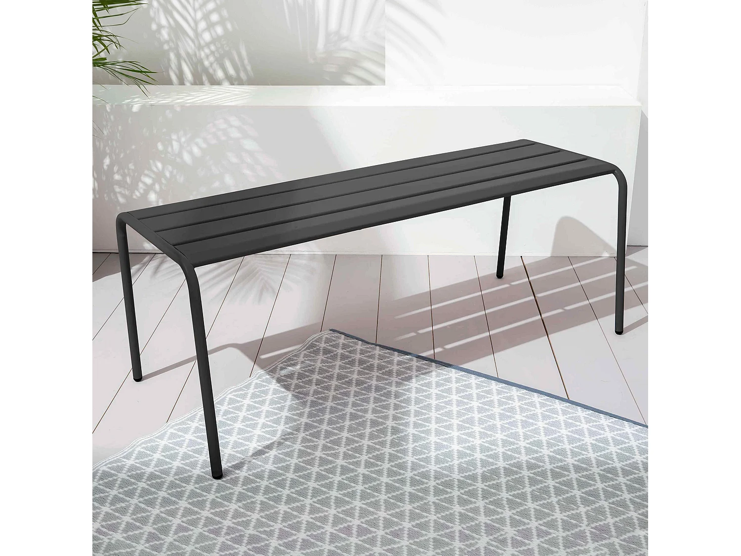 Banc de jardin en acier anthracite - Palavas