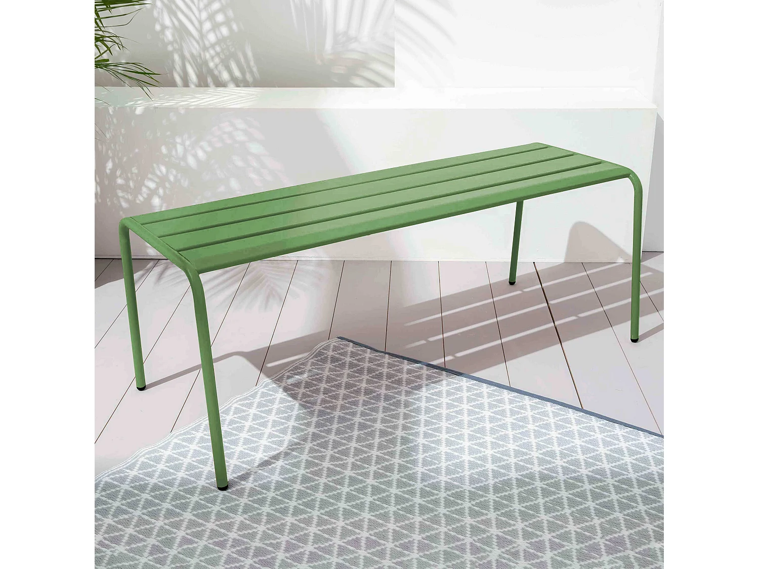 Banc de jardin en acier vert cactus  - Palavas