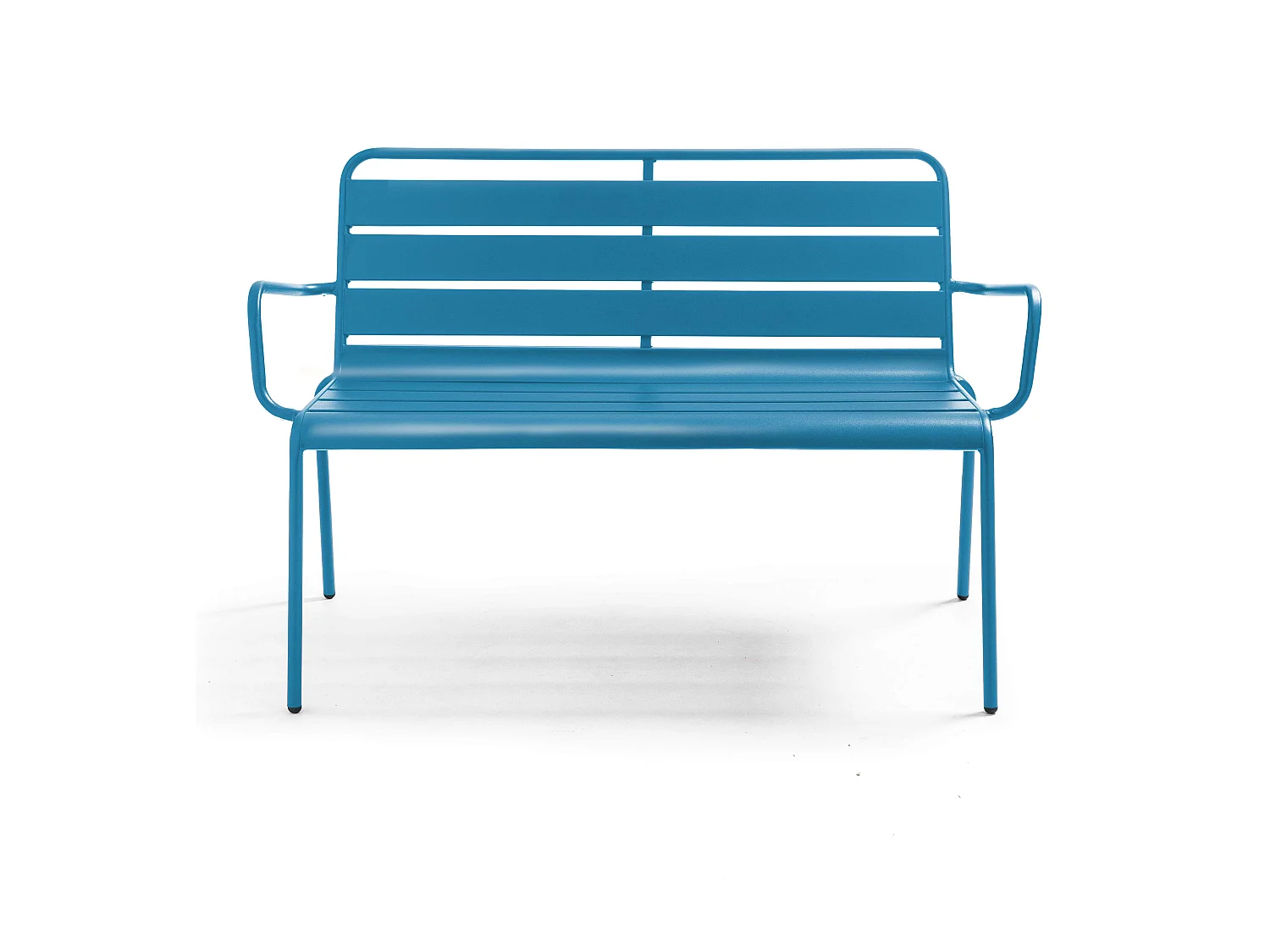 Banc de jardin en métal bleu pacific - Palavas