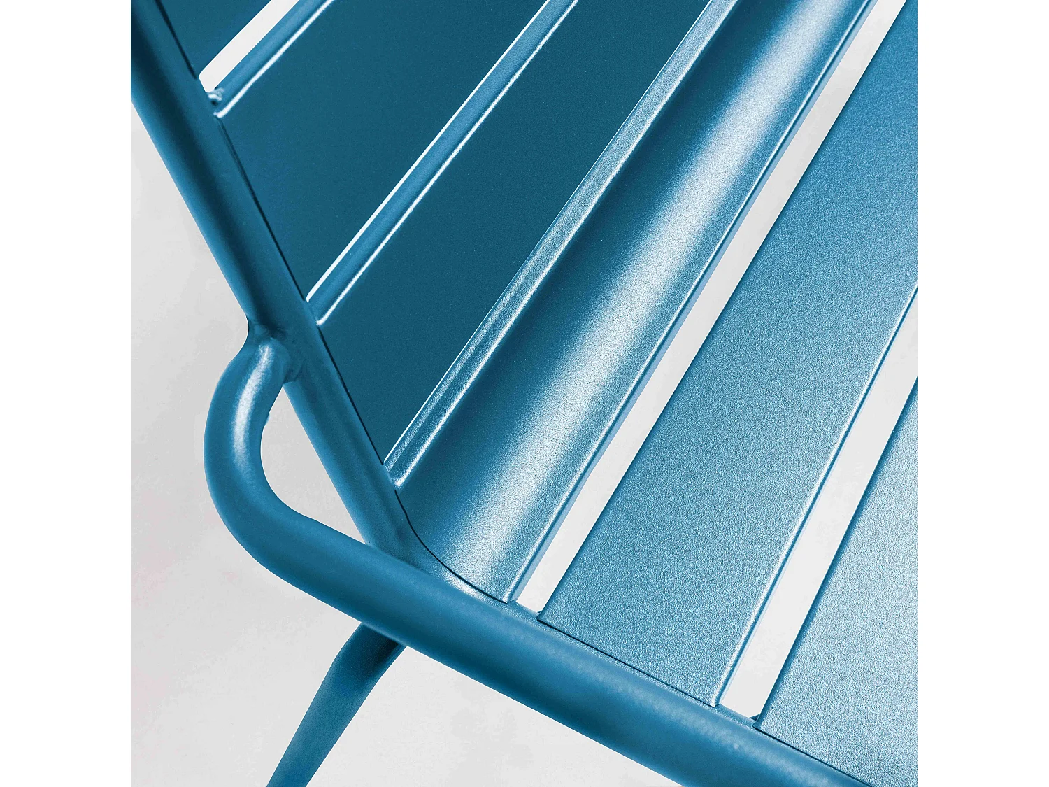 Banc de jardin en métal bleu pacific - Palavas