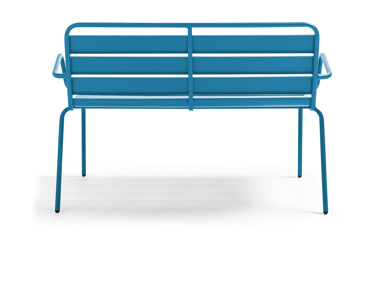 Banc de jardin en métal bleu pacific - Palavas