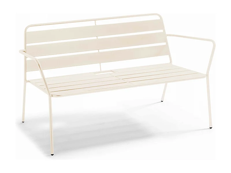 Canapé de jardin en métal ivoire - Palavas