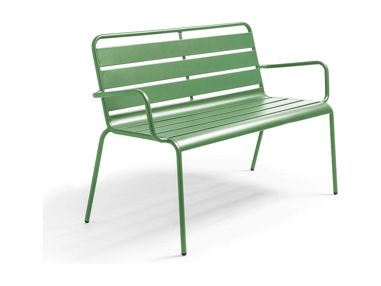 Banc de jardin en métal vert cactus - Palavas