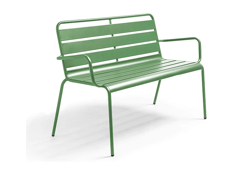 Banc de jardin en métal vert cactus - Palavas